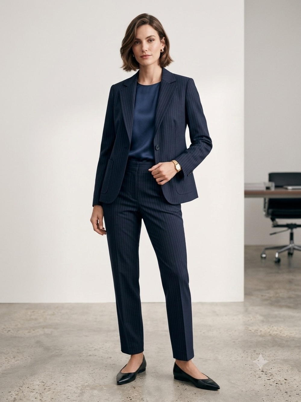 J.Crew Factory Navy Pinstripe  Blazer